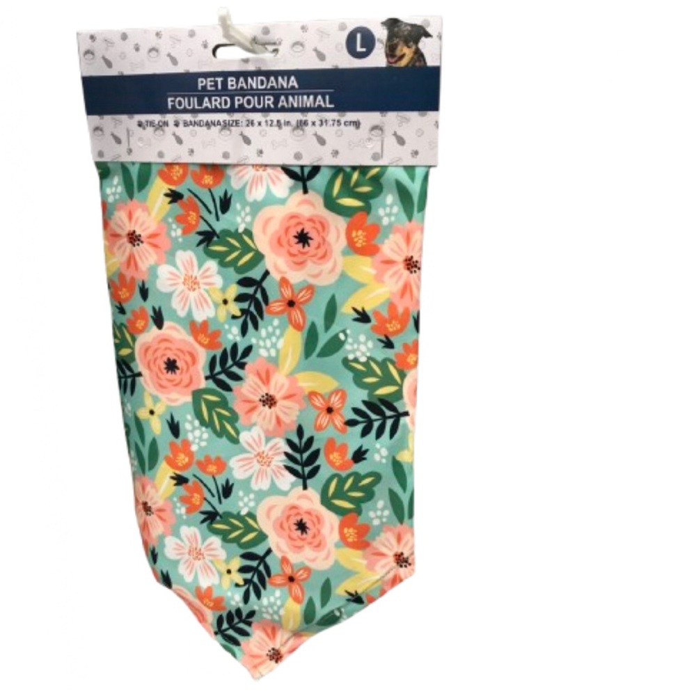 🪼$4🪼NEW Pet Bandana Pastel Flower Tie On Style Dog Apparel Large